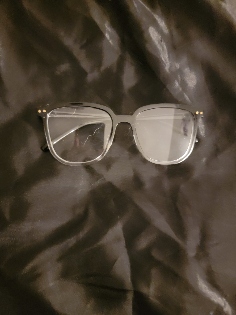 SHEIN Black Square Clear-Lens Women's Glasses with Gold Accents
